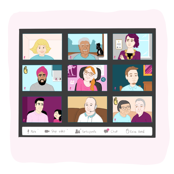 Illustration - people on a zoom video call