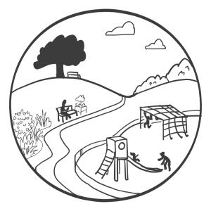 Illustration - a park and playground